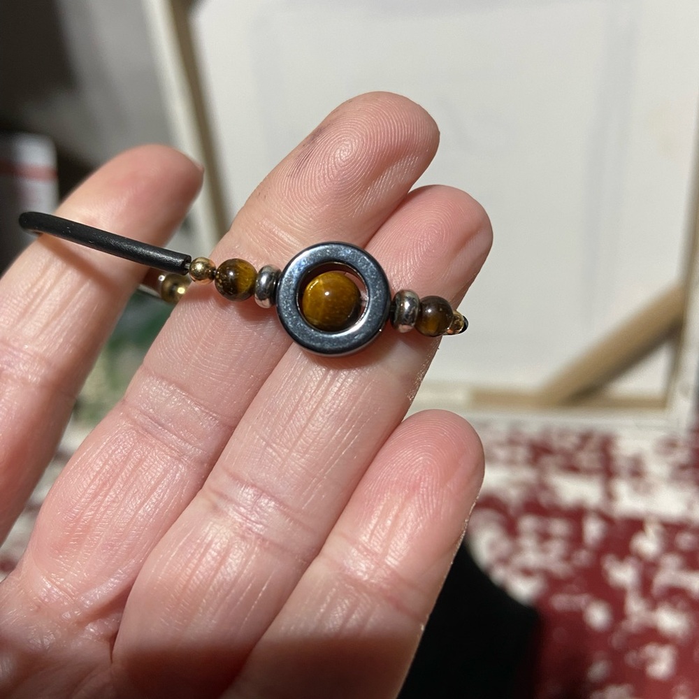 Set of 2 Hematite and Tiger Eye Bracelets - Picture 4 of 5